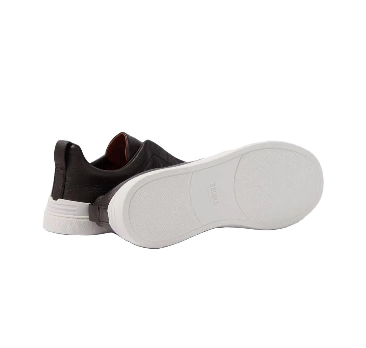 Brown Zegna Triple Stitch low-top sneakers