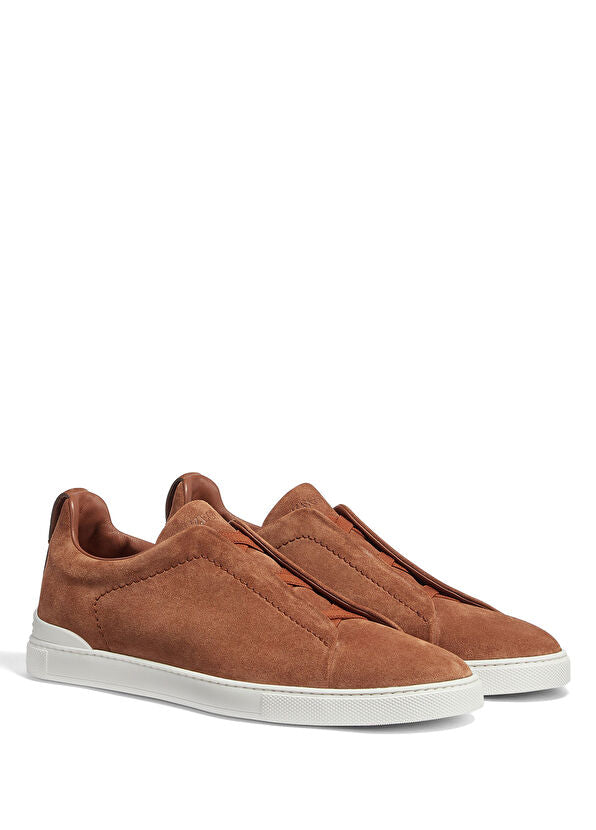 Zegna Triple Stitch Sneakers Brown