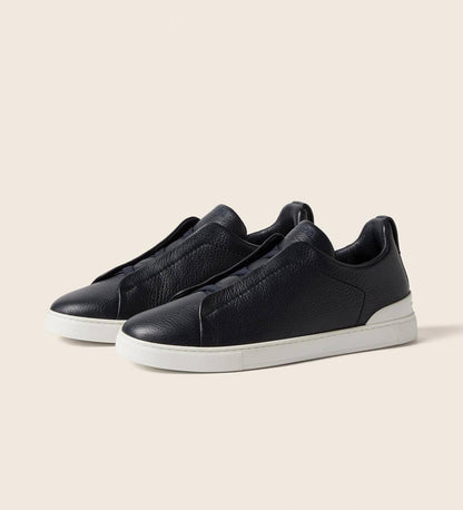 Black Deerskin Triple Stitch™ Sneakers