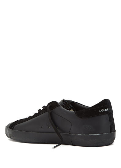 Golden Goose Men's Super-Star in black nappa with black suede star and heel tab