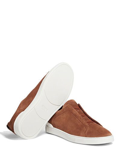 Zegna Triple Stitch Sneakers Brown